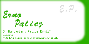 erno palicz business card